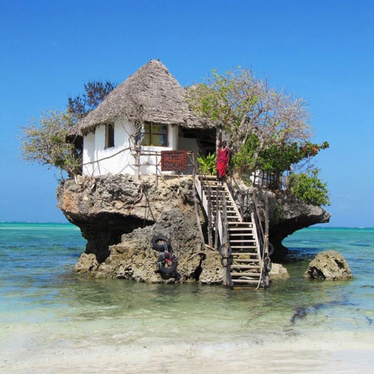 The Rock Restaurant in Zanzibar, Tanzania. via @somewhereiwouldliketolive
