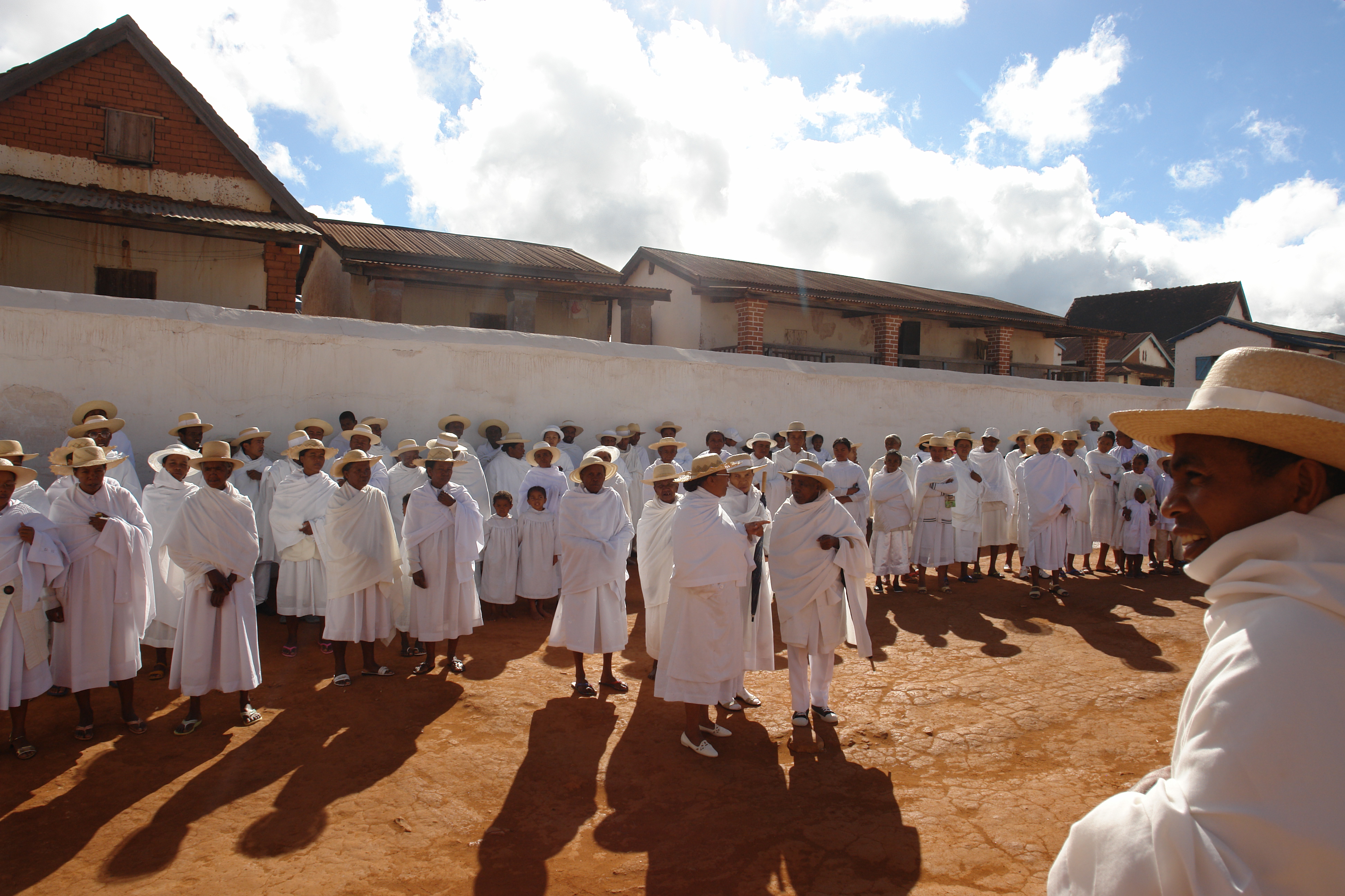 “Disciples of the white shepherds of Soatanana in their Sunday procession”, Madagascar