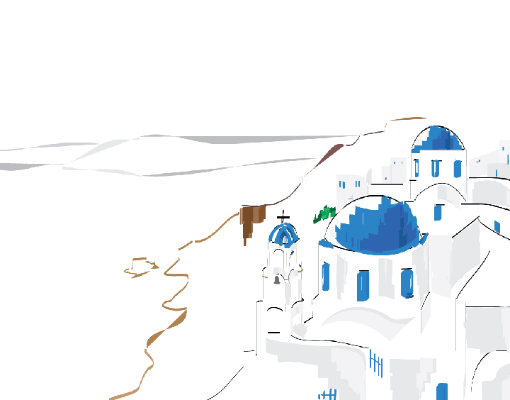 Illustration of Santorini Island*